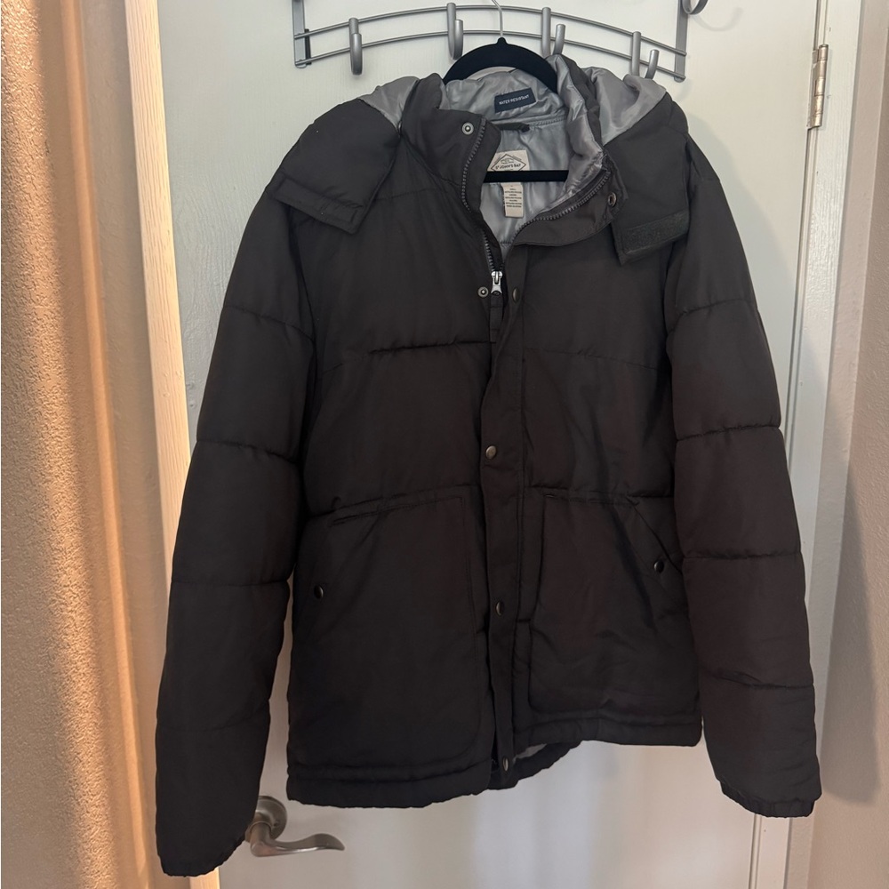 St. John's Bay Black Quilted Puffer Jacket with Hood